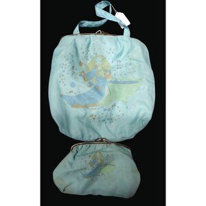 Vintage Light Blue Shoulder Bag and Matching Coin Purse XXD